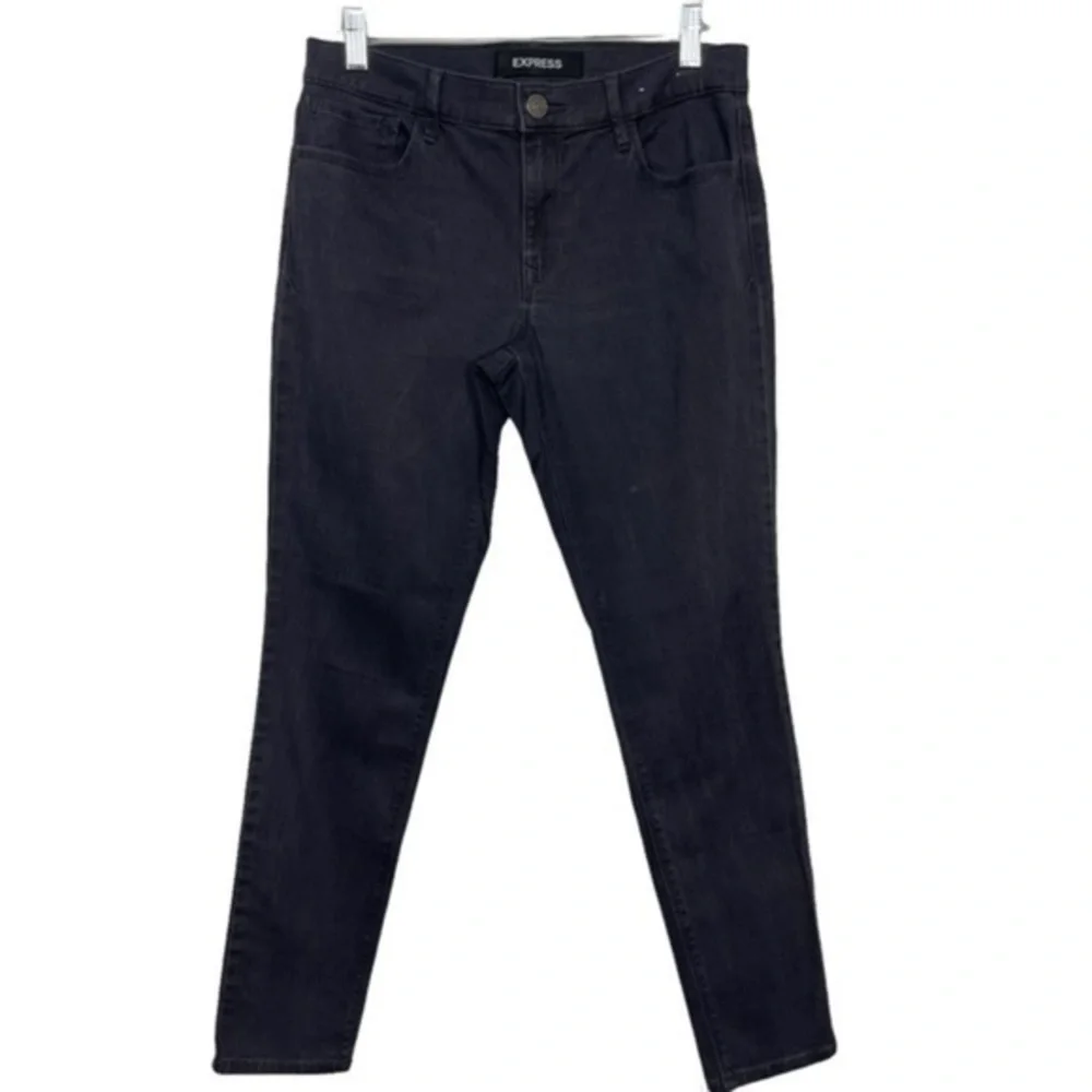 Express Gray Mid Rise Leggings Jeans - Picture 1 of 5